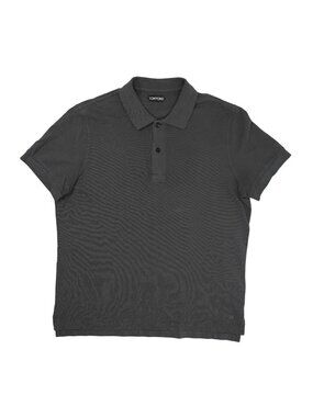 Tom Ford Short Sleeve Polo Shirt in Grey
